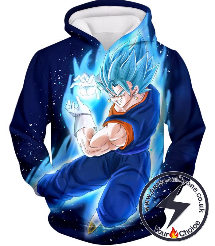 Dragon Ball Super Vegito Super Saiyan Blue Cool Action Anime Blue Hoodie