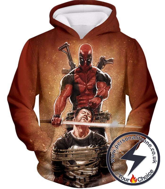 Excellent Mercenary Deadpool Hired to Kill The Punisher Cool Black Action Hoodie