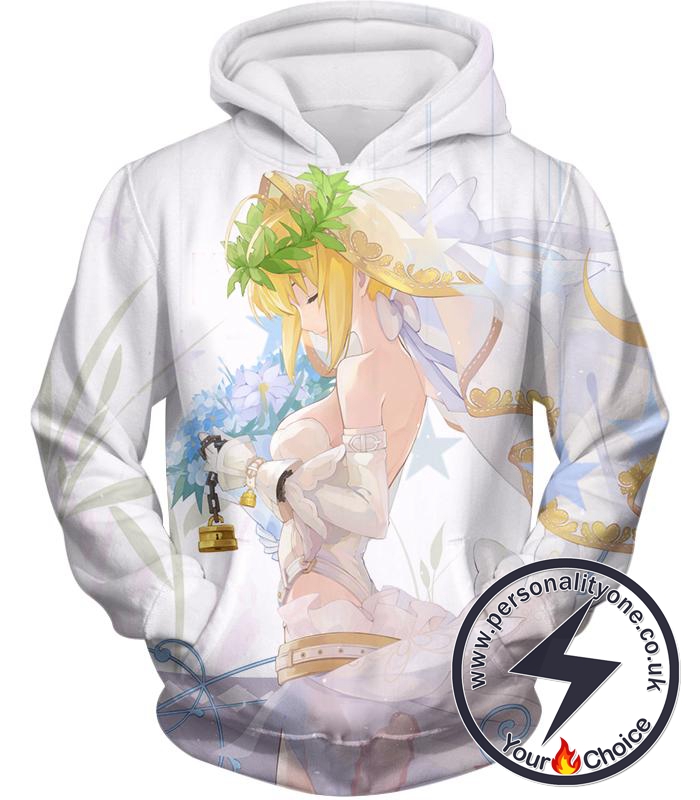 Fate Stay Night Beautiful Bride Fate Jeanne dArc White Hoodie
