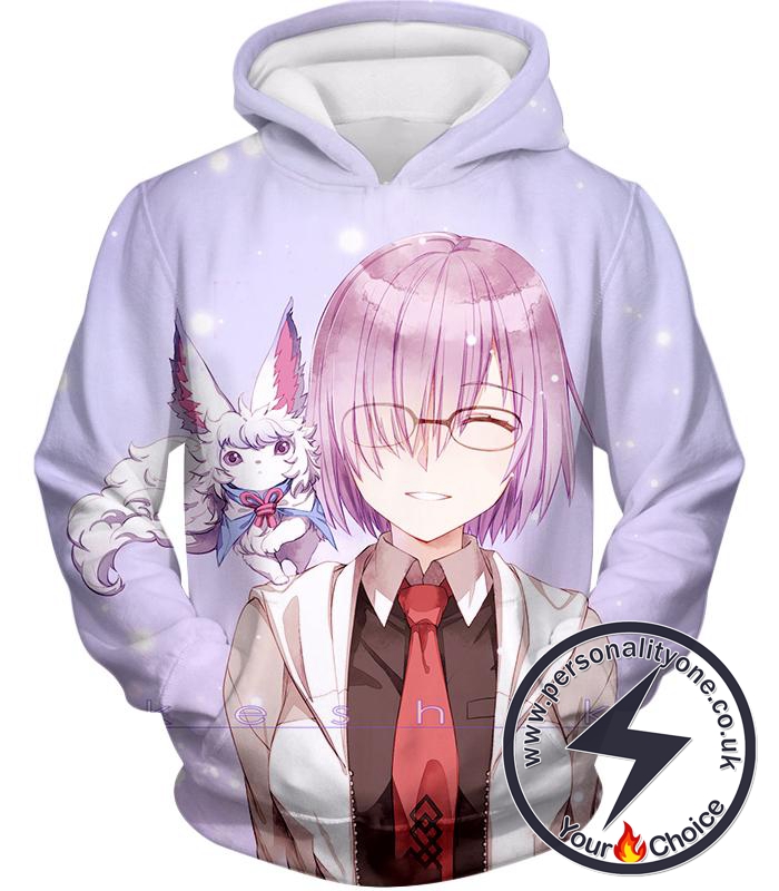 Fate Stay Night Beautiful Shielder Mash Kyrielight Cute White Hoodie