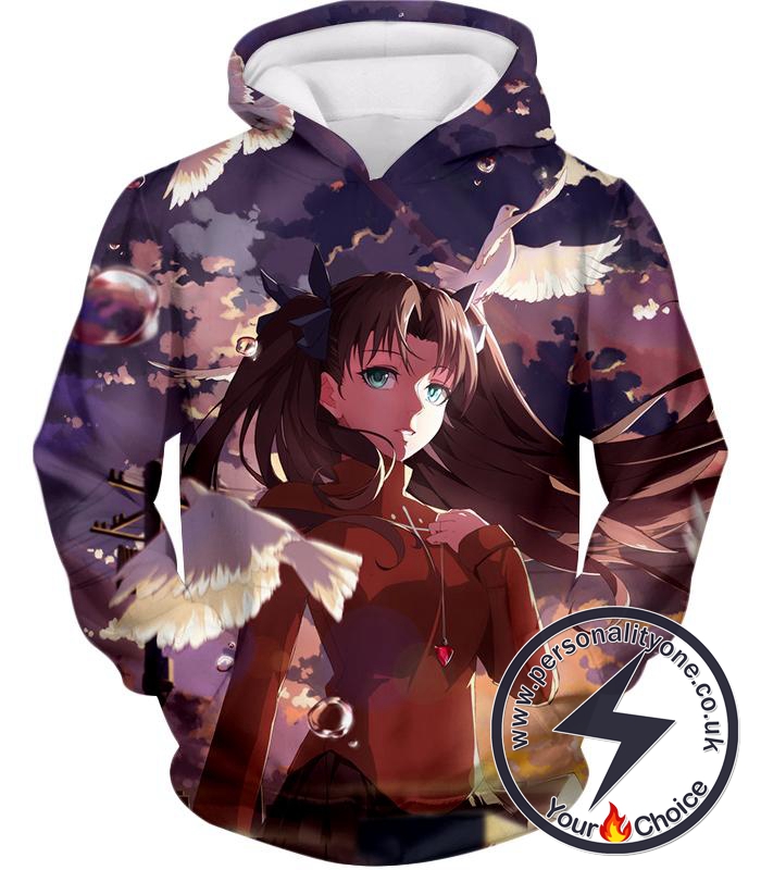 Fate Stay Night Cute Anime Girl Rin Tohsaka Cool Printed Hoodie