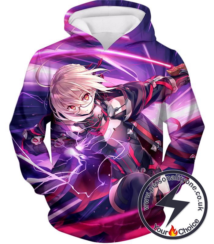Fate Stay Night Fate Arturia Pendragon Cute Glasses Action Hoodie
