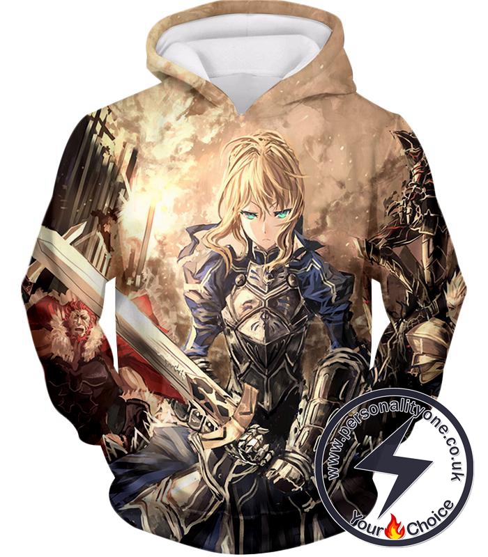 Fate Stay Night Fate Saber Altria Pendragon Battlefield Action Hoodie