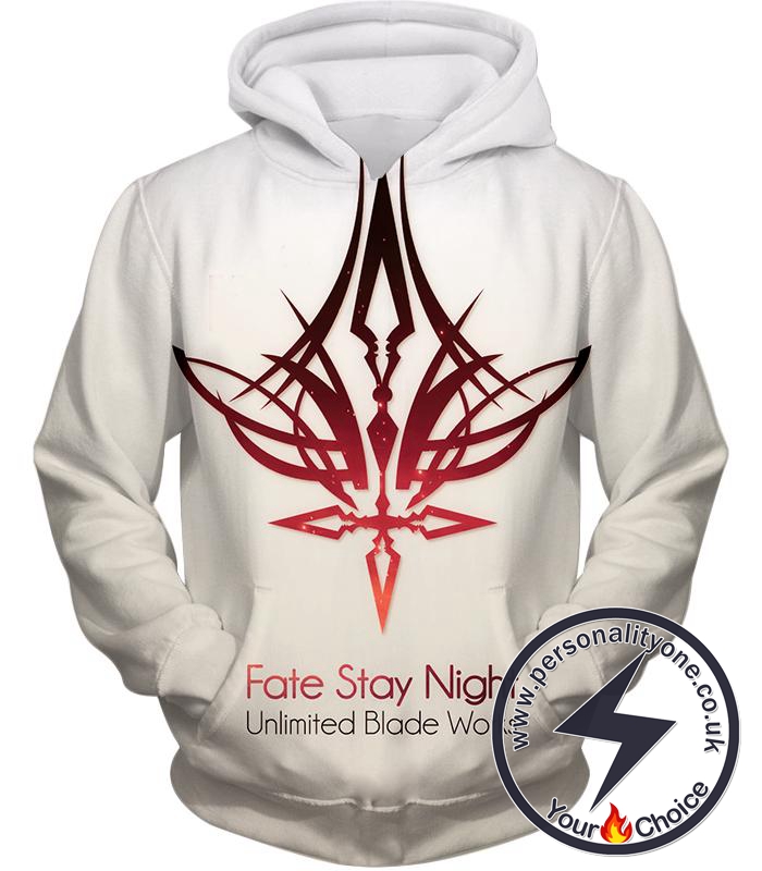 Fate Stay Night Fate Unlimited Blade Works White Promo Hoodie