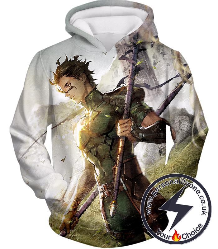 Fate Stay Night Very Cool Lancer Diarmuid Action White Hoodie