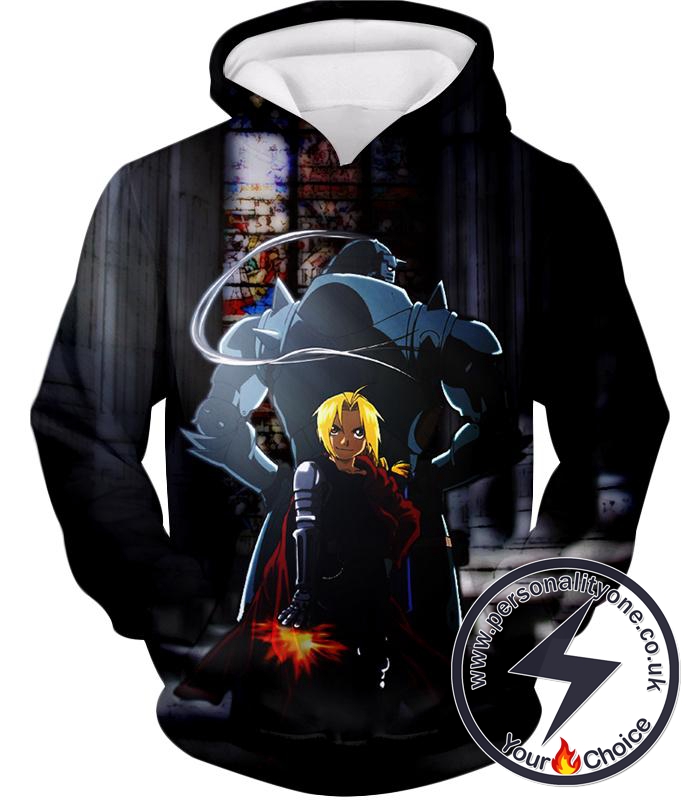 Fullmetal Alchemist Always Together Brothers Edward x Alphonse Super Cool Anime Pose Hoodie