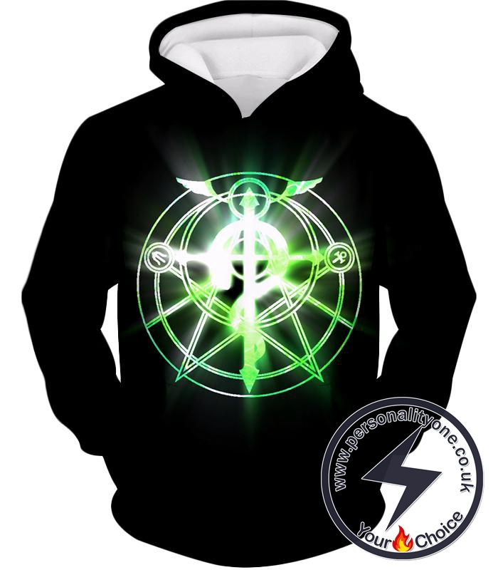 Fullmetal Alchemist Awesome Fullmetal Alchemist Alchemy Circle Symbol Black Anime Hoodie