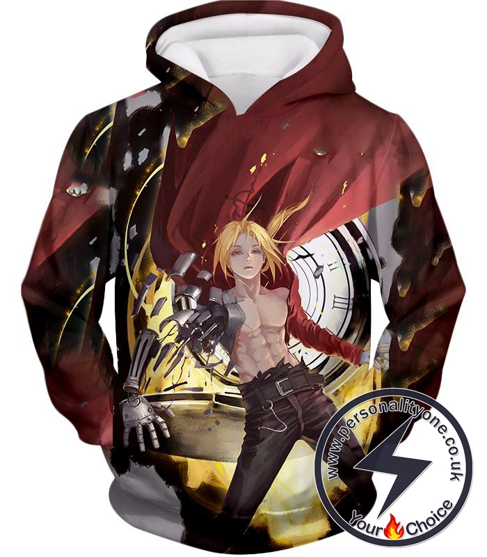 Fullmetal Alchemist Cool Edward Elrich Anime Action Broken Automail Amazing Graphic Hoodie