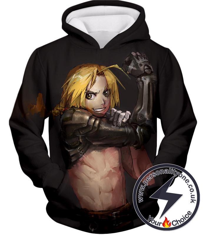 Fullmetal Alchemist Edward Elrich Cool Fullmetal Alchemist Anime Black Poster Hoodie