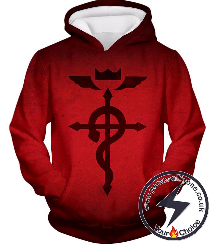 Fullmetal Alchemist Super Cool Mystical Alchemical Symbol Flamel Awesome Red Hoodie