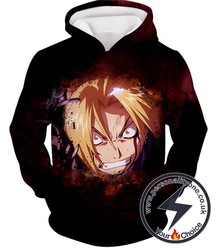 Fullmetal Alchemist Trying Hard and Desperate Edward Elrich Cool Action Hoodie