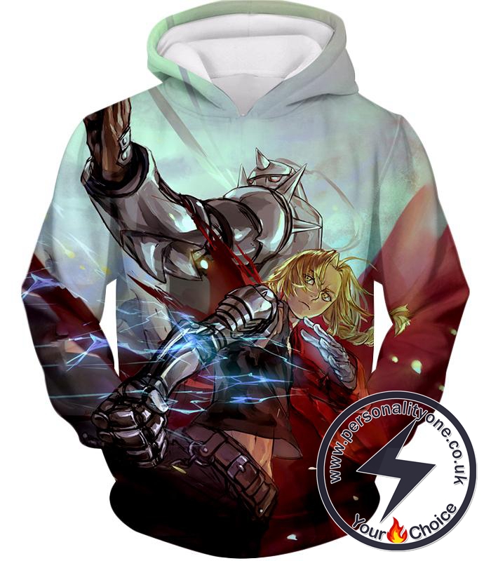 Fullmetal Alchemist Ultimate Anime Fullmetal Alchemist Brothers Edward x Alphonse Cool Action Hoodie
