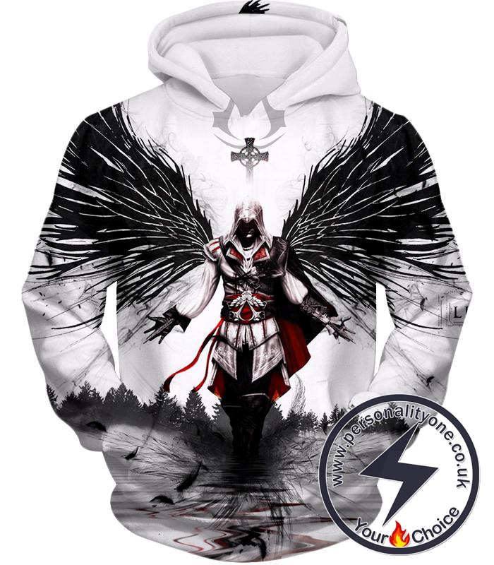 Guardian Angel Ezio Auditore Cool Fan Art White Hoodie