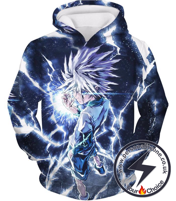 Hunter X Hunter Killua Zoldyck Lightning Hoodie - HXH 3D Hoodies And Clothing