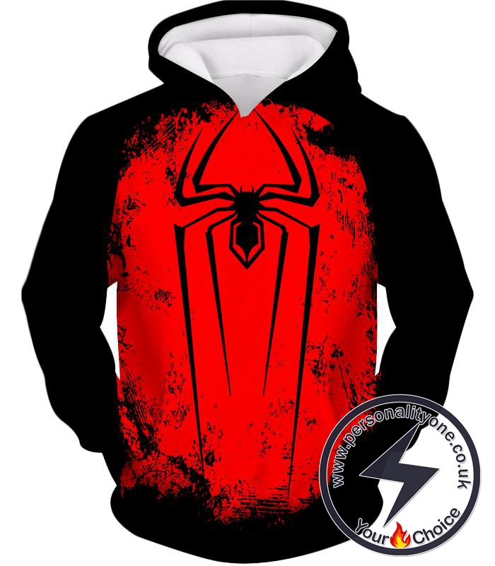 Incredible Red Spider Logo Promo Black Hoodie