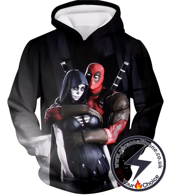 Marvel Universe Deadpool and Death Awesome HD Black Hoodie