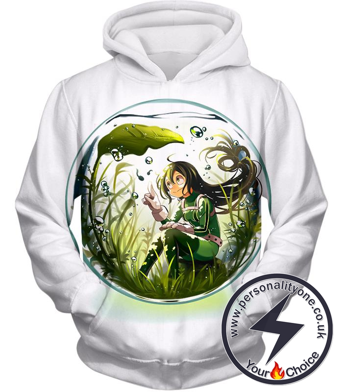 My Hero Academia Amazing Rainy Season Hero Froppy Asui Promo White Hoodie