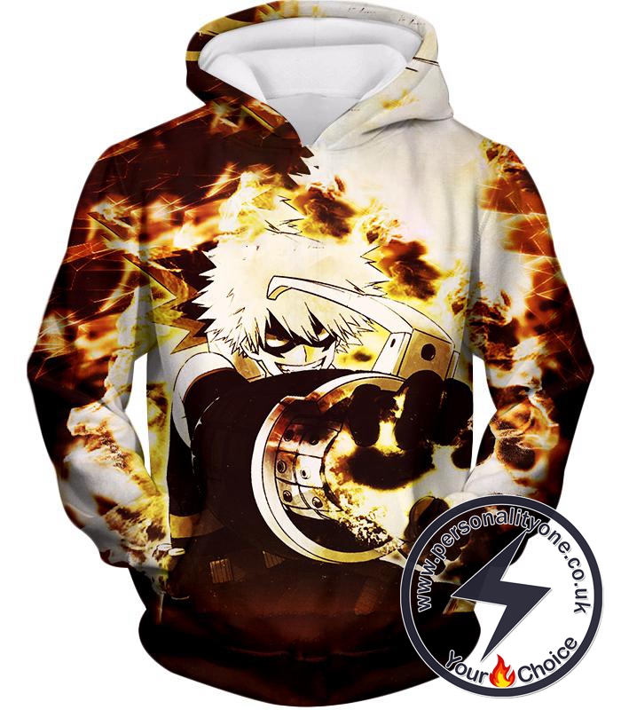 My Hero Academia Burning Flames Bakugo Katsuki Action Hoodie