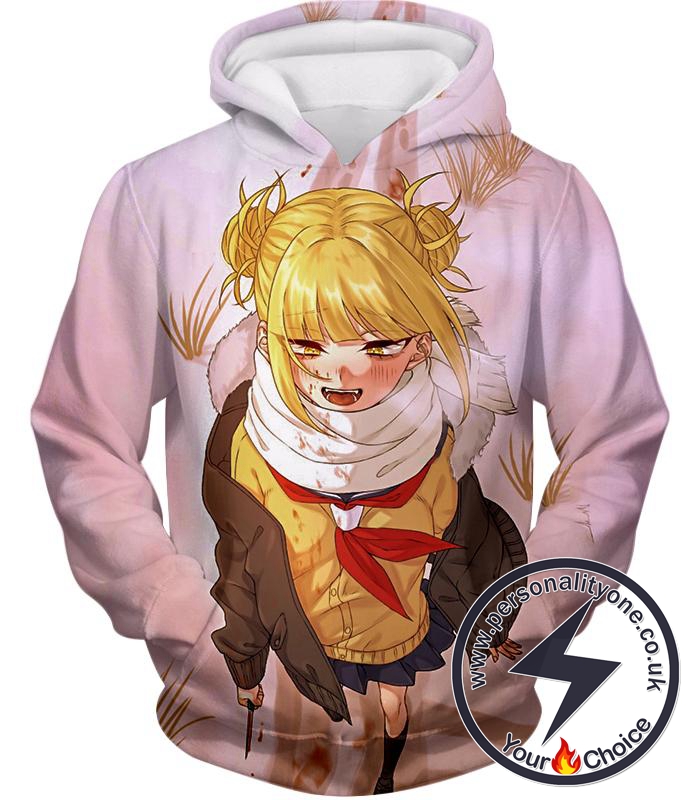 My Hero Academia Crazy Cute Dangerous Villain Himiko Toga Cool Anime White Hoodie