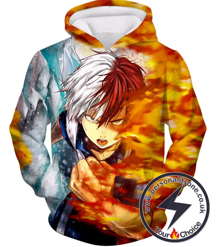 My Hero Academia Favourite Anime Hero Shoto Todoroki Awesome Half Cold Half Hot Promo Hoodie
