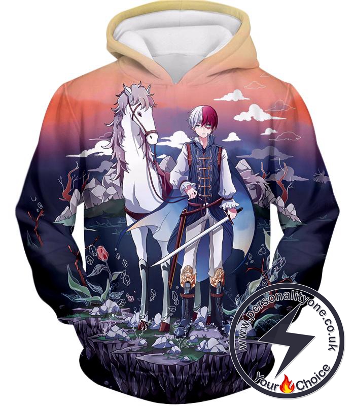 My Hero Academia Fictional Shoto Todoroki Fantasy Anime Promo Graphic Hoodie