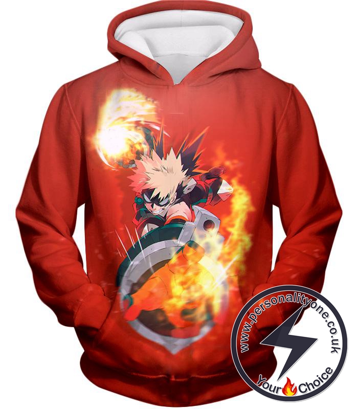 My Hero Academia Katsuki Bakugo Explosion Red Hoodie