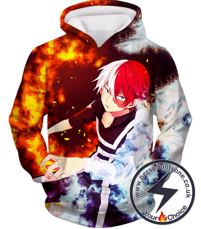 My Hero Academia Super Cool Anime Hero Shoto Todoroki Quirk Half Cold Half Hot Action Hoodie