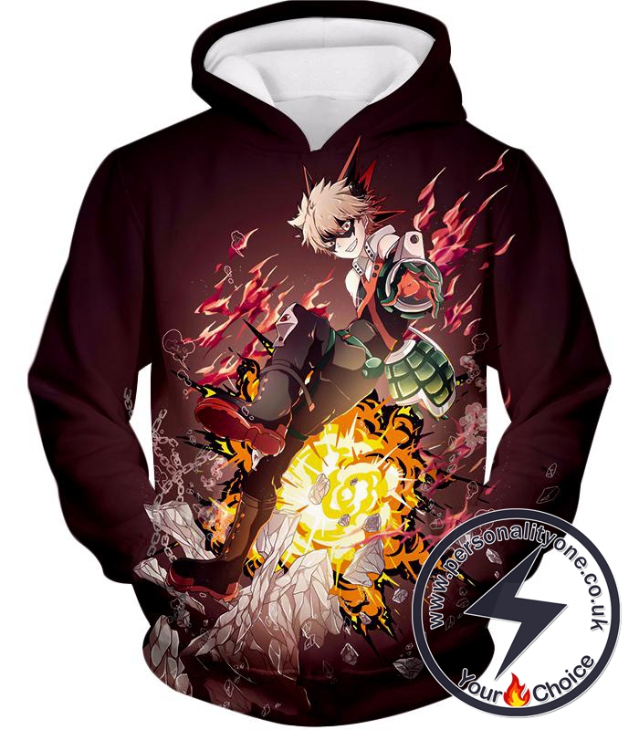My Hero Academia Super Cool Exploding Anime Hero Bakugo Katsuki Ultimate Action Red Hoodie