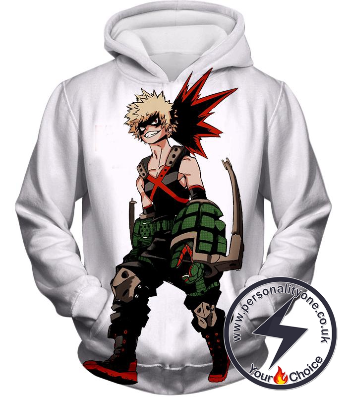 My Hero Academia White Katsuki Bakugo My Hero Academia Hoodie