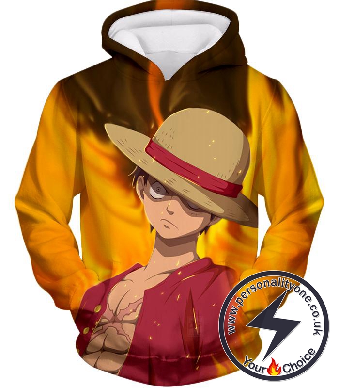 One Piece Amazing Pirate Straw Hat Luffy Cool Action Hoodie