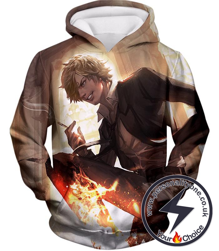 One Piece Amazing Straw Hat Pirate Black Leg Sanji Action Hoodie