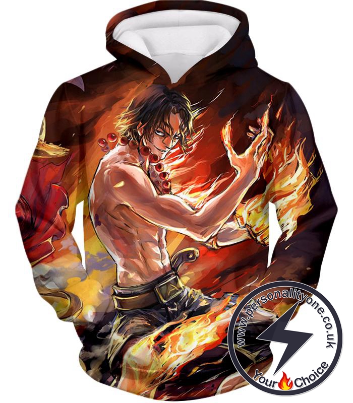 One Piece Awesome Pirate Portgas D Ace Action Fan Art Cool Hoodie