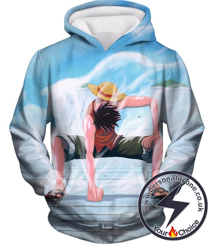 One Piece Cool Monkey D Luffy Second Gear Action Hoodie