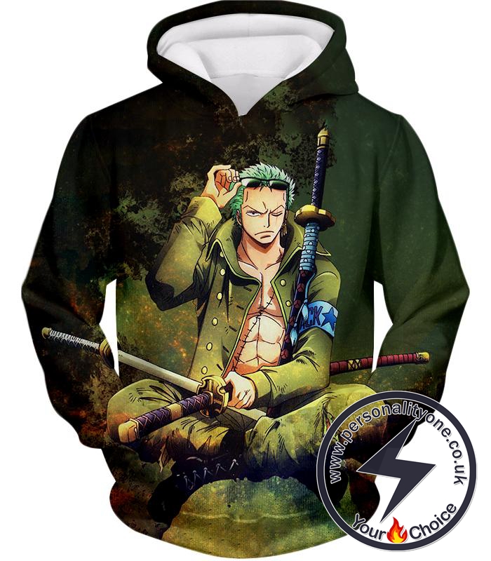 One Piece Cool Straw Hat Pirates First Man Roronoa Zoro Awesome Hoodie