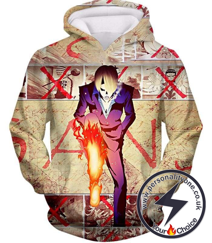 One Piece Strong Straw Hat Pirate Vinsmoke Sanji Action Promo Hoodie