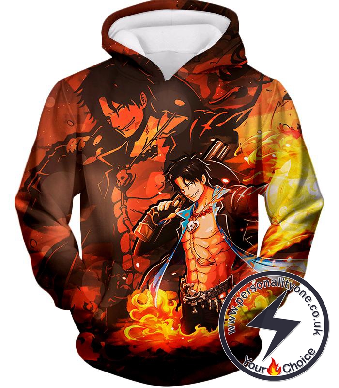 One Piece Super Cool Whitebeard Pirate Commander Fire Fist Ace Hoodie
