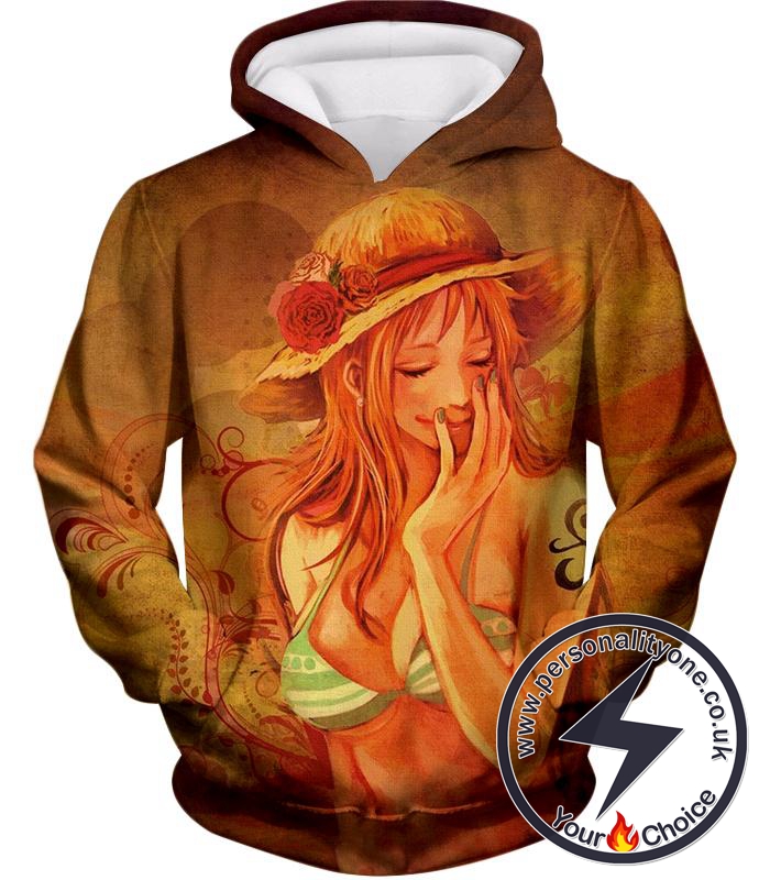 One Piece Super Hot Pirate Thief Nami Sketch Print Hoodie