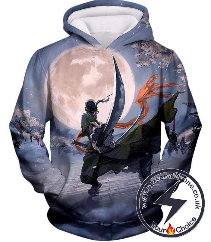 One Piece Three Sword Swordsman Demon Roronoa Zoro Cool Action Hoodie