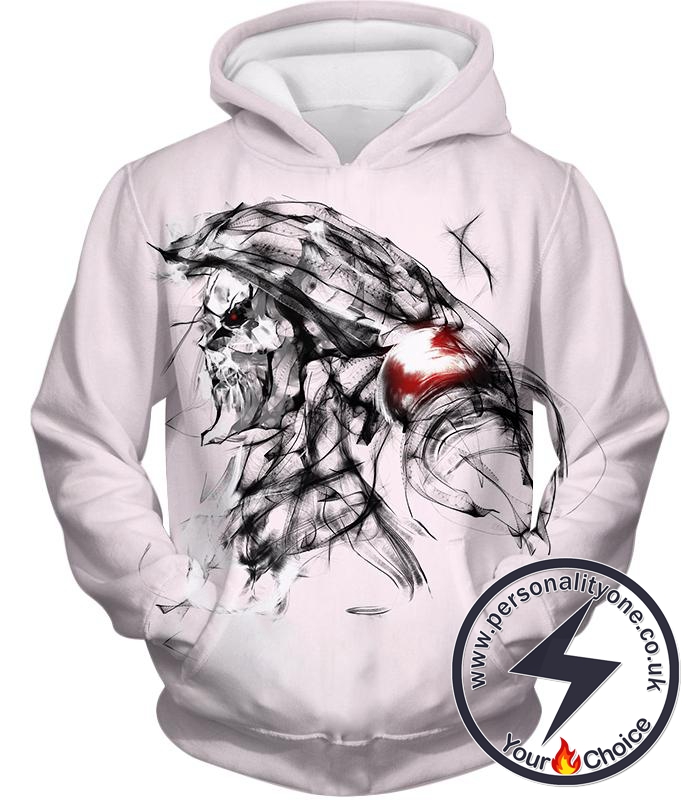 Overlord Ainz Ooal Gown Cool Anime Character Sketch Promo White Hoodie