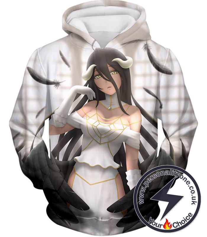 Overlord Beautiful Overseer of Guardians Albedo Super Cute White Anime Hoodie