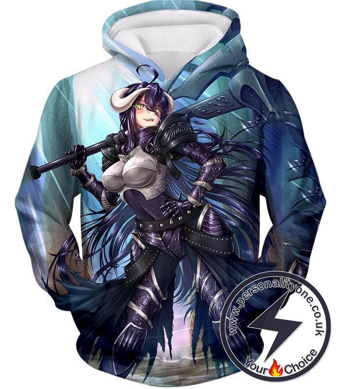 Overlord Ready for Action Albedo the White Devil Cool Anime Promo Hoodie