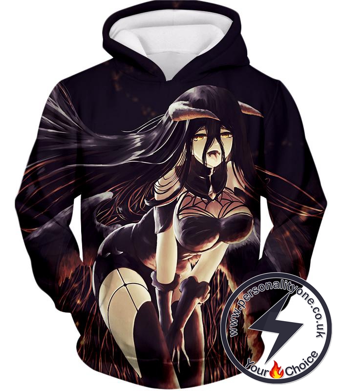 Overlord Super Sexy Albedo the White Devil Anime Graphic Action Promo Hoodie