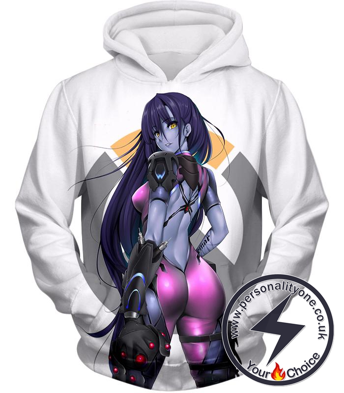 Overwatch Cute Widowmaker Fan Art Overwatch Promo White Hoodie