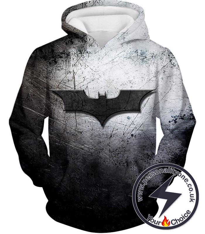 Peoples Justice Symbol Batman Logo Cool Scratched Grey Hoodie