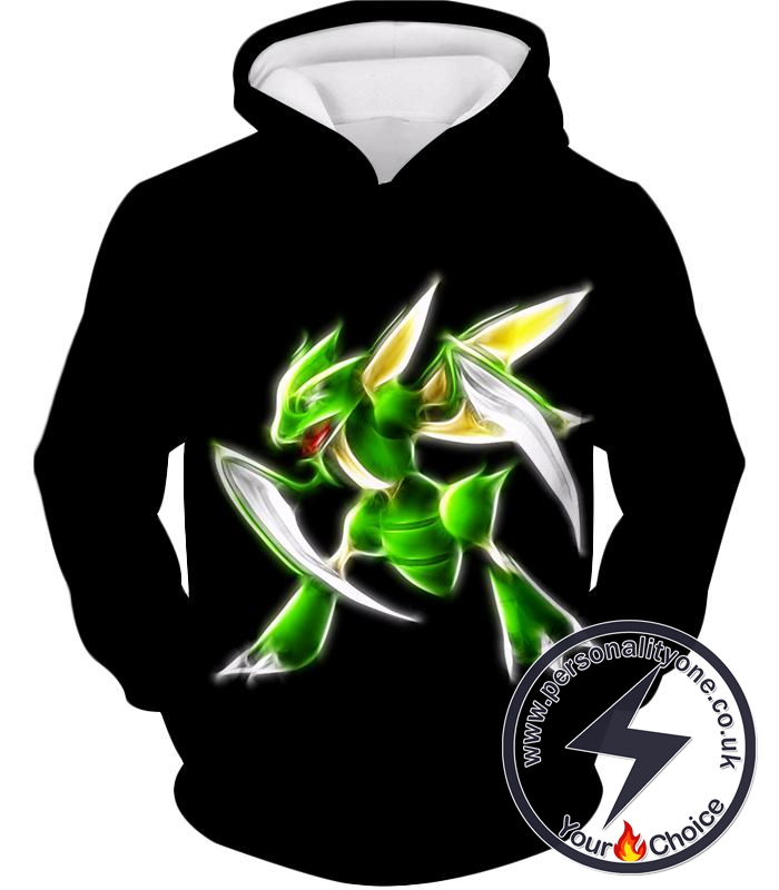 Pokemon Awesome Flying Bug Type Pokemon Scyther Cool Black Hoodie