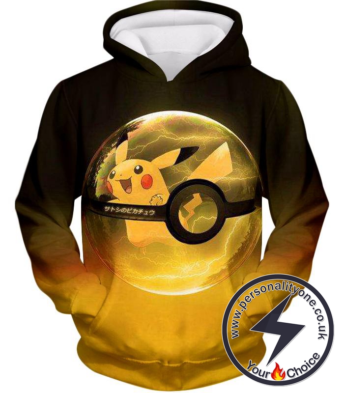 Pokemon Best Pokemon Pikachu Pokeball Cool Black Yellow Hoodie