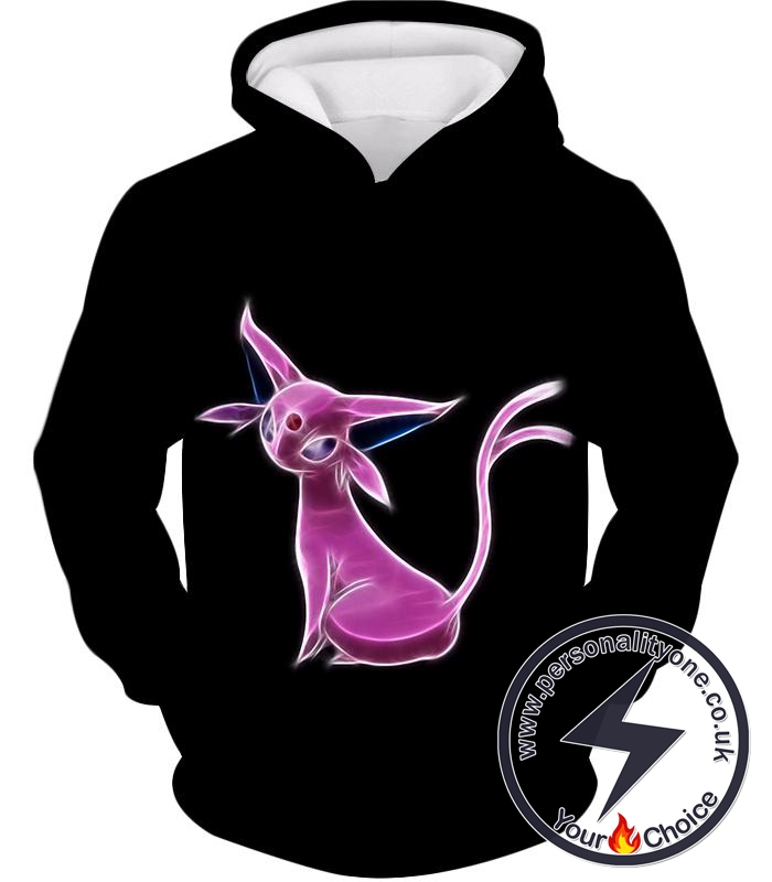 Pokemon Cool Eevee Psychic Evolution Epseon Awesome Anime Black Hoodie