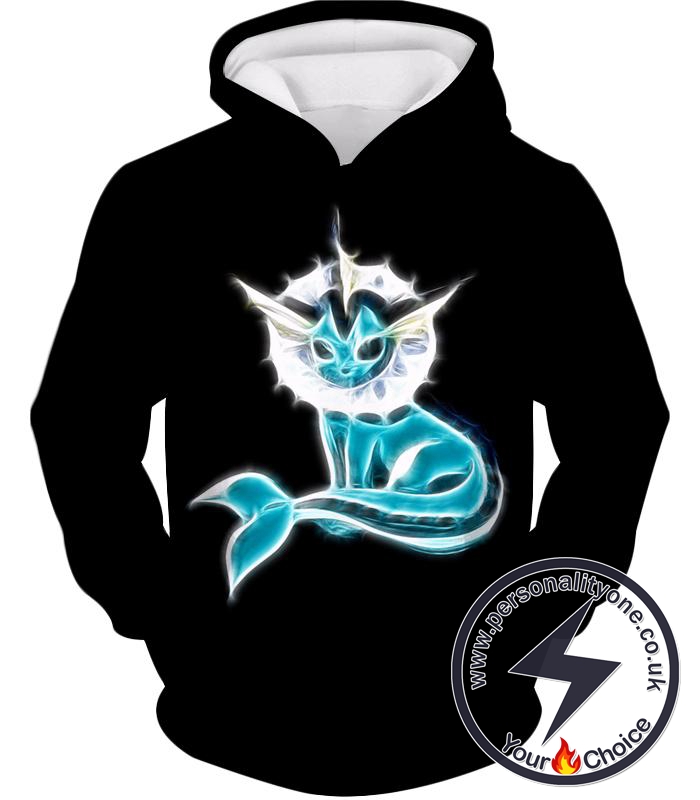 Pokemon Cool Eevee Water Evolution Vaporeon Awesome Black Hoodie