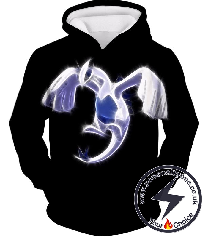 Pokemon Legendary Flying Psychic Pokemon Lugia Cool Black Hoodie
