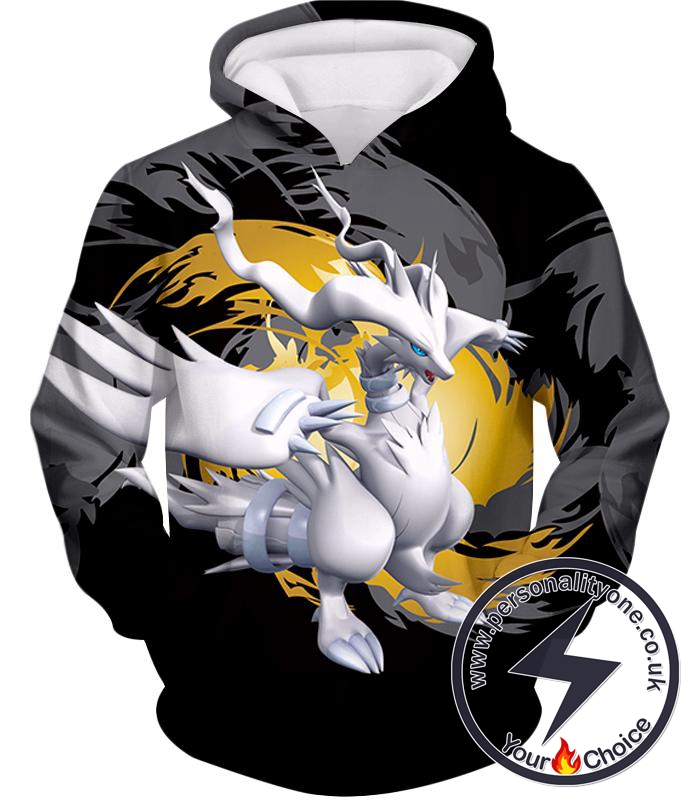 Pokemon Legendary Pokemon Reshiram Black and White Series Cool Black Hoodie